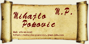 Mihajlo Popović vizit kartica